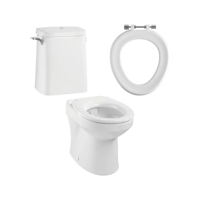 Twyford Sola School Rimless 350 Close-coupled Toilet Pack with Full Ring and Spatula Cistern Twyford Sola School Rimless 350 Close-coupled Toilet Pack with Full Ring and Spatula Cistern