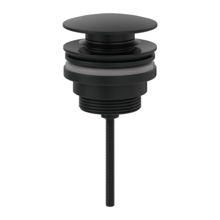 Universal Taps & Fittings Push-Open Waste Round in Matt Black Universal Taps & Fittings Push-Open Waste Round in Matt Black