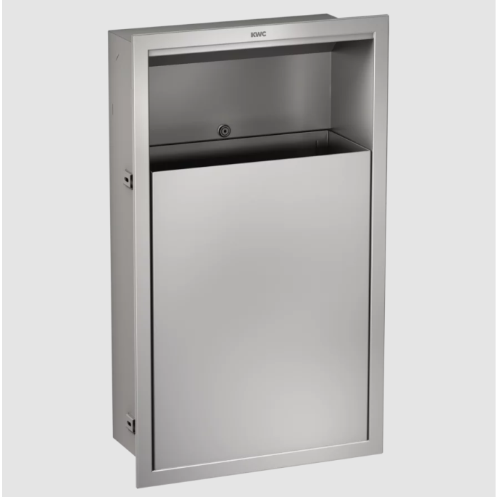 KWC DVS Stainless Steel Fully Recessed Wall Mounted Waste Bin 23L KWC DVS Stainless Steel Fully Recessed Wall Mounted Waste Bin 23L