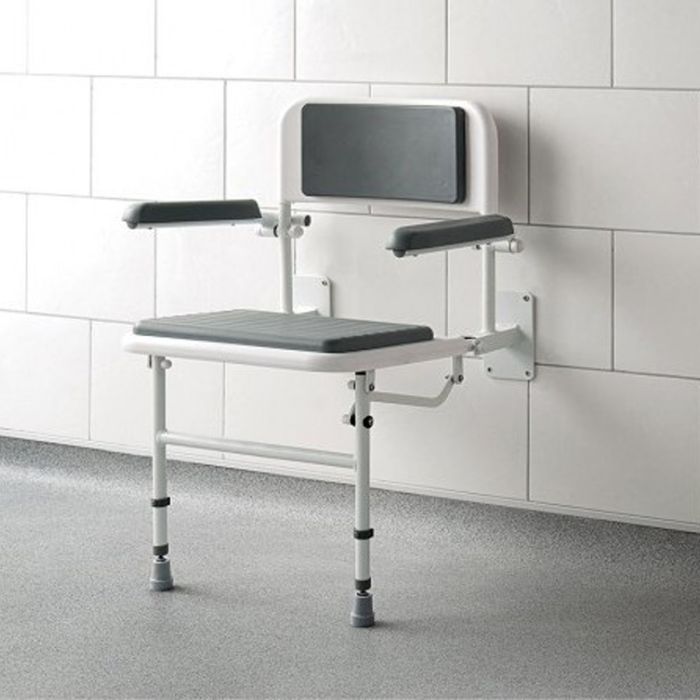 Deluxe Padded Fold Down Shower Seat with Padding 