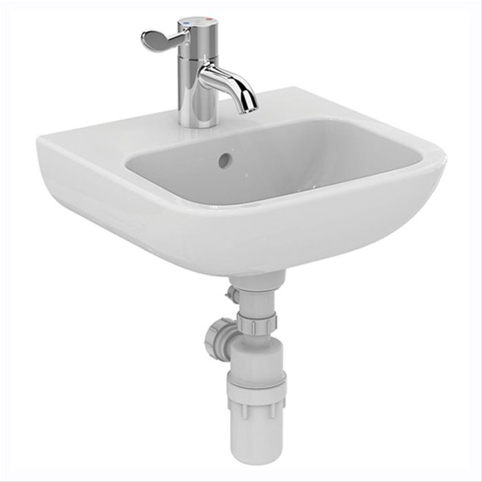 1 Central tap hole with overflow, no chainstay hole, Armitage Shanks HTM64 Portman 21 40cm Wash Basin