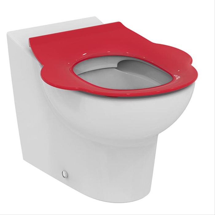 Red Seat, No cover Armitage Shanks Contour 21 Splash 305mm Back to Wall School Toilet Red Seat, No cover Armitage Shanks Contour 21 Splash 305mm Back to Wall School Toilet