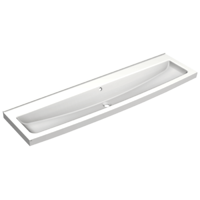 1800mm 3 User KWC DVS Miranit Wash Trough with Tap Ledge