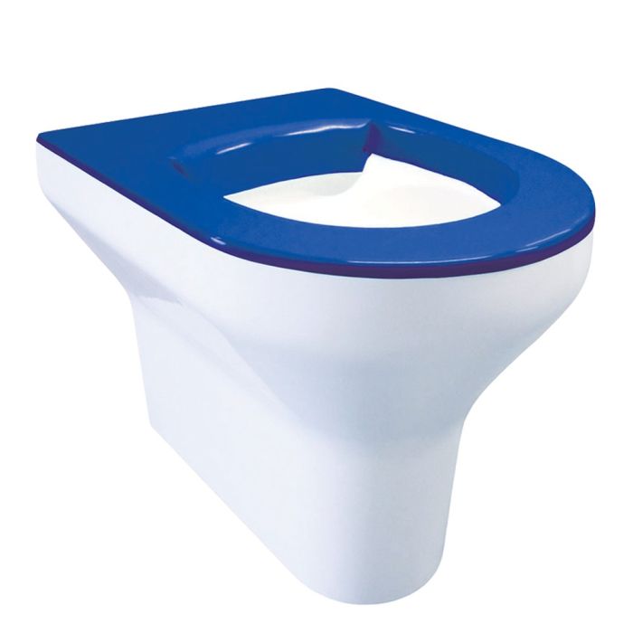 Delabie DVS Back to Wall Vandal Resistant Toilet Pack (inc. Sensor Flush Cistern), Blue Seat