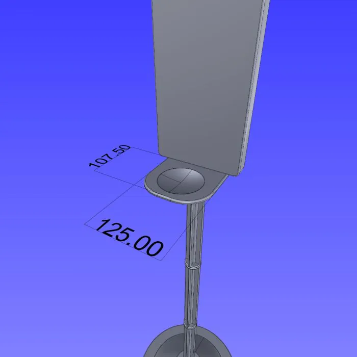 White ABS Plastic Hand Sanitiser Dispenser Stand | Dimensions | Commercial Washrooms