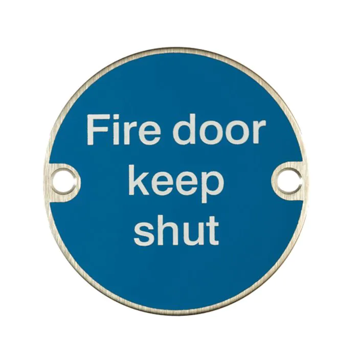 Fire Door Keep Shut Sign - Stainless Steel Fire Door Keep Shut Sign - Stainless Steel
