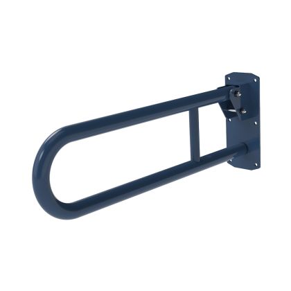 NymaCARE Stainless Steel Hinged Lift And Lock Support Rail - 650mm, Dark Blue | Commercial Washrooms