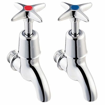 Twyford cross-head bib taps 1/2" Chrome Plated | Twyford