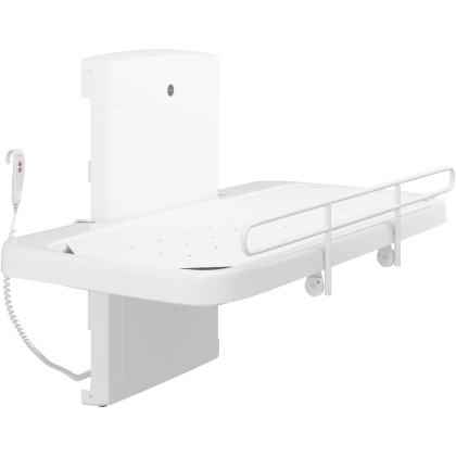 Pressalit 2000 Showering and Changing Table with Electric height Adjustment - Canvas or Mesh Cover | Commercial Washrooms