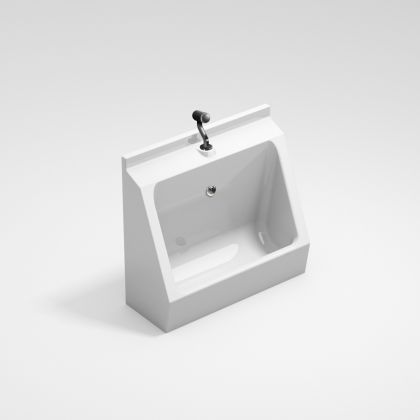 Ascot Wall Mounted GRP 1 Stall Urinal 600mm For Exposed Pipework