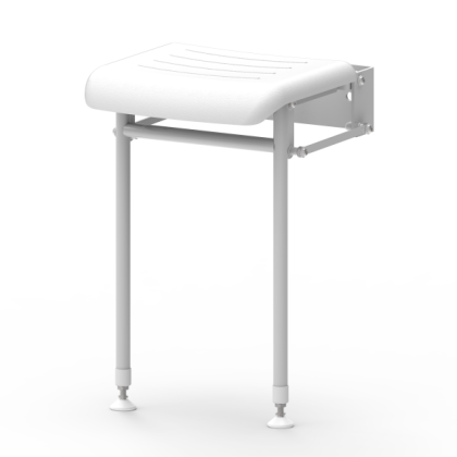 NymaPRO Compact Padded Hinged Shower Seat With Support Legs | Commercial Washrooms