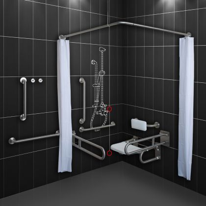 Dolphin Stainless Steel Disabled Doc-M Shower Pack (no Shower)