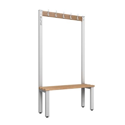 1000mm Single Sided Changing Room Hook Bench Seat with Beech Slats 