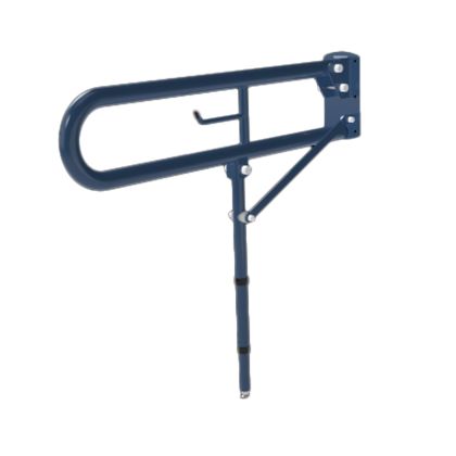 NymaPRO Trombone Lift And Lock Steel Hinged Support Rail, Toilet Roll Holder and Leg