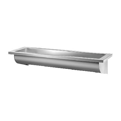 Delabie Wall Mounted Stainless Steel Wash Trough (No Tap Holes)