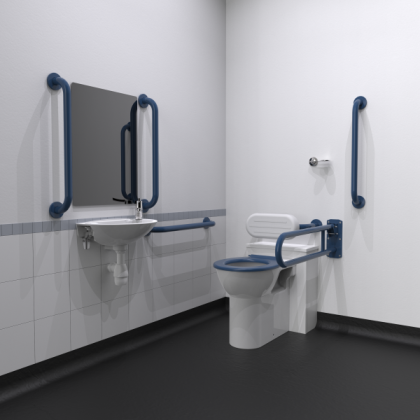NymaCARE Back To Wall Doc M Toilet Pack with Concealed Fixings - Dark Blue | Commercial Washrooms