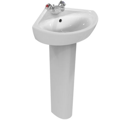 Armitage Shanks Sandringham 21 48cm Corner Washbasin 1 Taphole with Overflow | Commercial Washrooms