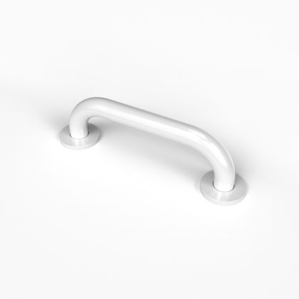 NymaPRO Round Flange Steel Grab Rail with Concealed Fixings - 300mm, White | Commercial Washrooms