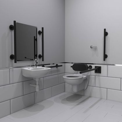 NymaSTYLE Luxury Wall Hung Doc M Toilet Pack - Matt Black | Commercial Washrooms