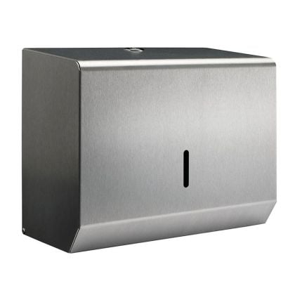 C-Fold/Multifold Hand Towel Dispenser - Brushed Stainless Steel, Small | Commercial Washrooms