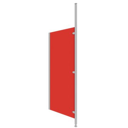 Red High Pressure Laminate (HPL) Washroom Modesty Screen