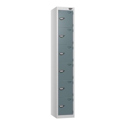 Six Door Metal Locker - Grey Doors