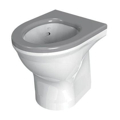 Dudley Resan Raised Height Back to Wall Toilet Pan V2 - Grey Seat