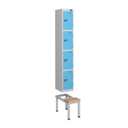 Steel Locker Stand with Seat for a Single Unit | Commercial Washrooms