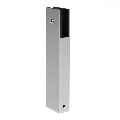 Square Non-adjustable Cubicle Foot Support | Satin Anodised Aluminium | Commercial Washrooms 