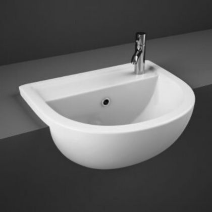 RAK-Compact 55cm Semi Recessed Basin with 1 Taphole | Commercial Washrooms