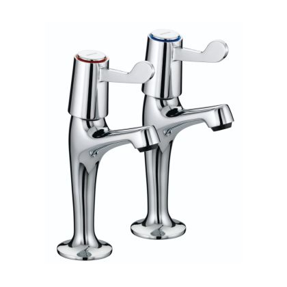 Bristan High Neck Pillar Taps with 76mm Levers