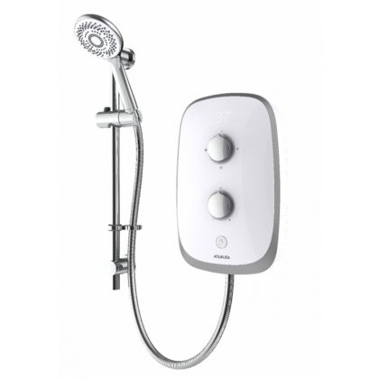 Aqualisa eVolve Electric Shower with Adjustable Head - white/silver | Aqualisa