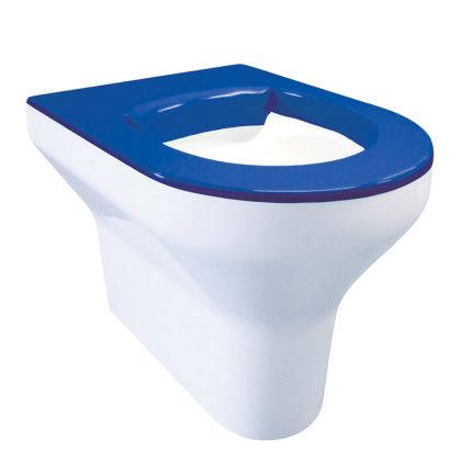 DVS Back to Wall Vandal Resistant Toilet Pan with Blue Seat