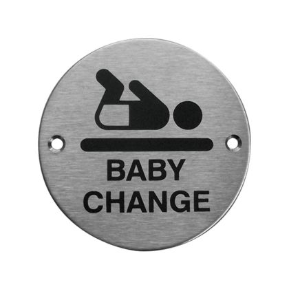 Baby Changing Facilities Sign - Stainless Steel 
