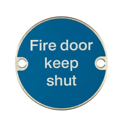 Fire Door Keep Shut Sign - Stainless Steel 