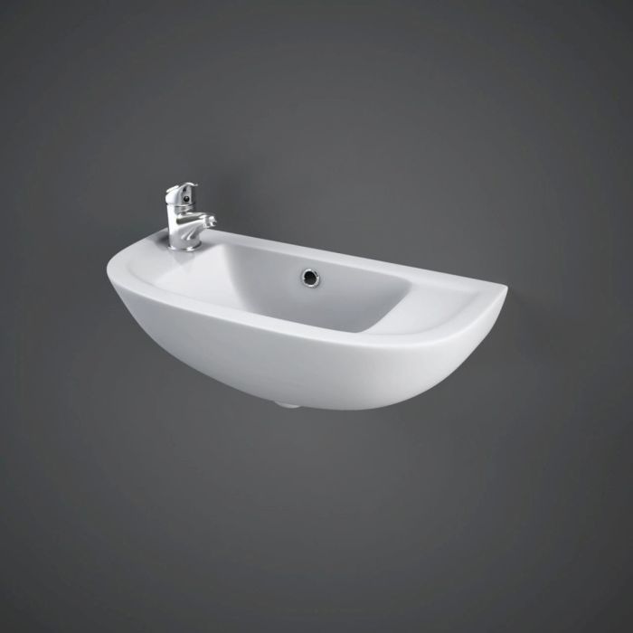 RAK-Compact 45cm Slim Line Basin with 1 Left Hand Taphole | Commercial Washrooms