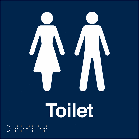 Unisex Braille Toilet Sign - Plastic