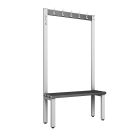 1000mm Single Sided Changing Room Hook Bench Seat with Black Polymer Slats