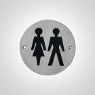 Dolphin Unisex Toilet Sign - Satin Stainless Steel