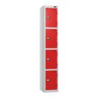 Four Door Metal Locker - Red Doors