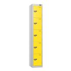 Five Door Metal Locker - Yellow Doors