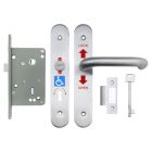 RADAR Disabled Door Lockset - Polished Aluminium - Right Hand