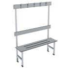 Single Sided Island Changing Room Bench Seat - SGL Slats - Grey