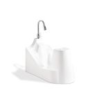 Medina White Acrylic Wudu Ablution Station with Fixed Seat