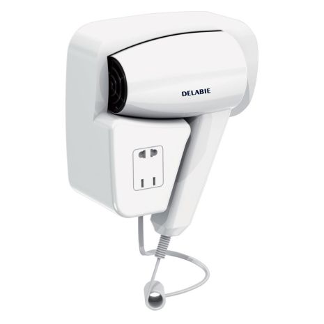 Delabie Wall Hung Hair Dryer with Shaver Socket