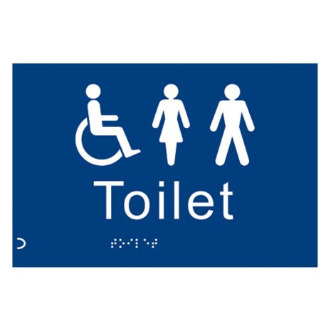Disabled Mixed Gender WC Sign - Braille