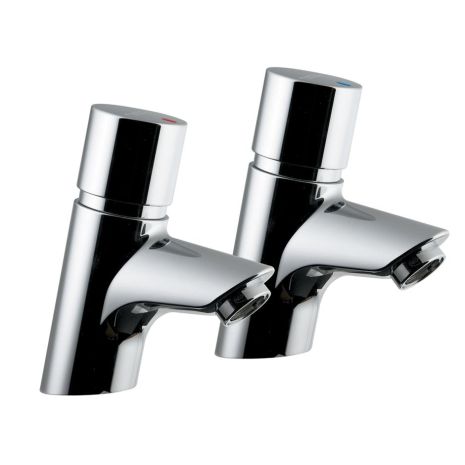 Armitage Shanks Avon 21 Push Button Self Closing Pillar Taps (Pair) | Commercial Washrooms