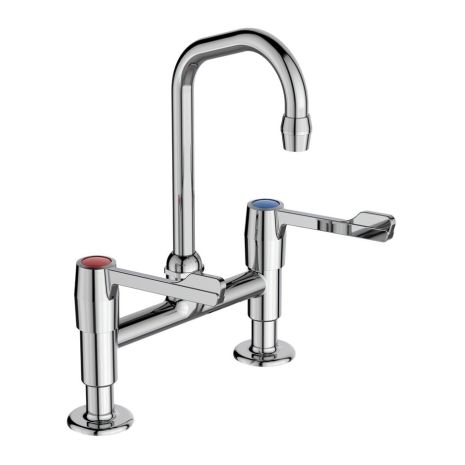 Armitage Shanks Markwik Pillar Mixers with 150mm Levers | Commercial Washrooms