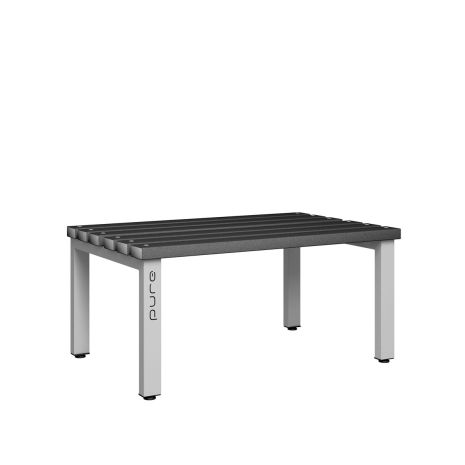 1000mm Double Sided Changing Room Bench Seat with Black Polymer Slats
