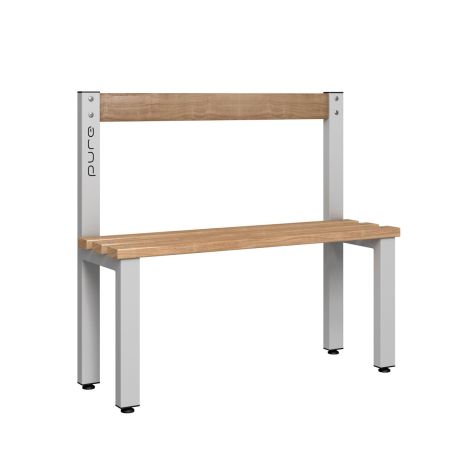 1000mm Single Sided Low Bench Seat with Back Rest and  Beech Slats